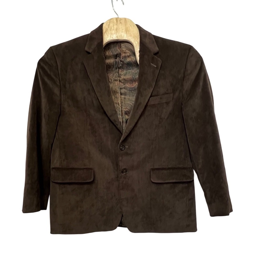 Lauren Ralph Lauren Mens Brown Corduroy Blazer Paisley Lining Sport Coat 40R - Picture 2 of 16